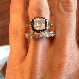 QVC Diamonique Epiphany Black Ring